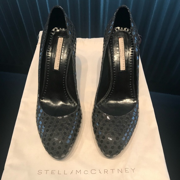 Stella McCartney Black Sequined Heels Size 38 - Picture 6 of 8